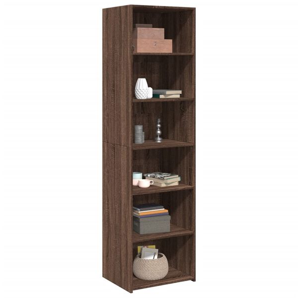 vidaXL Highboard Brown oak Engineered wood Tall Highboard Rectangular