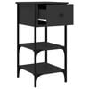 vidaXL Bedside Cabinet Set of 2 Black Engineered wood, iron Compact