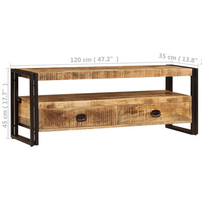 vidaXL TV Cabinet 47.2"x13.8"x17.7" Solid Mango Wood