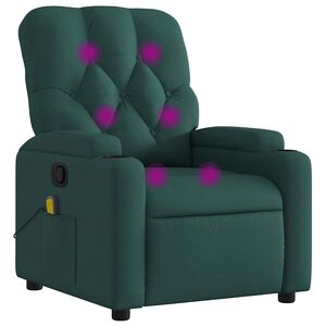 vidaXL Massage Recliner Chair Dark Green