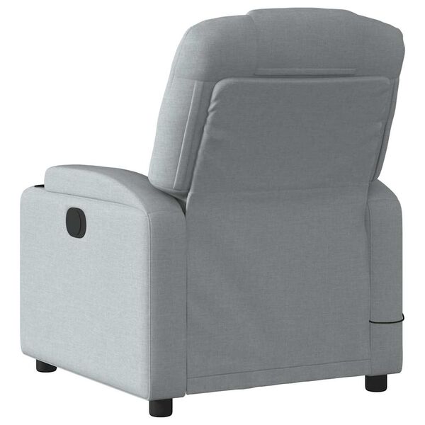 vidaXL Light Grey Massage Recliner Chair Polyester Single
