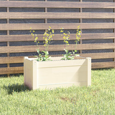 vidaXL Garden Planter White 23.6"x12.2"x12.2" Solid Wood Pine