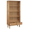 vidaXL Bookcase Brown Solid pine wood and engineered wood Standard