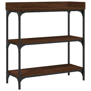 vidaXL Console Table Brown Oak Engineered wood, metal Medium