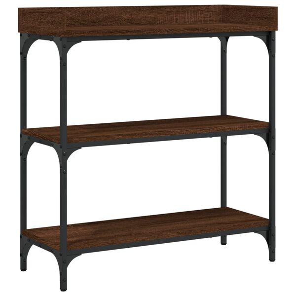vidaXL Console Table Brown Oak Engineered wood, metal Medium