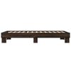 vidaXL Bed Frame Brown oak Engineered wood, Metal, Plywood Twin Durable