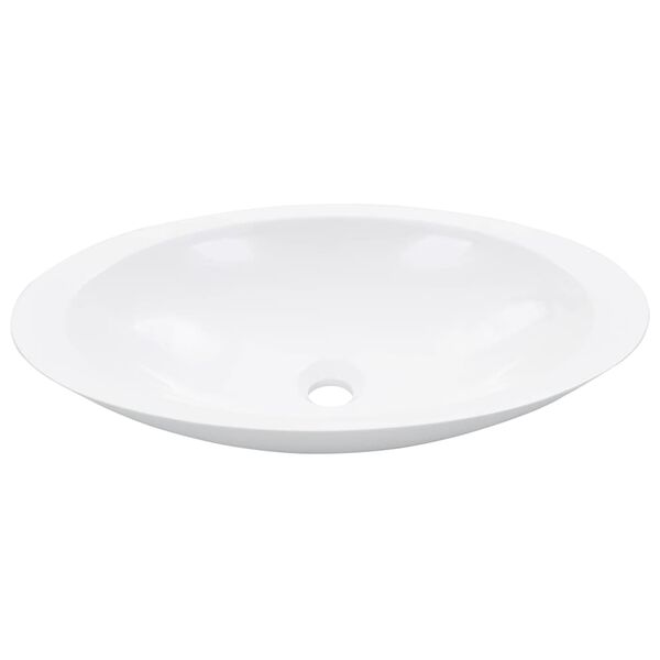 vidaXL Wash Basin 23.3"x13.8"x4.2" Mineral Cast/Marble Cast White