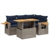 vidaXL 5 Piece Patio Sofa Set with Cushions Gray Poly Rattan