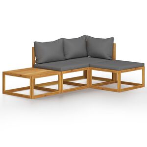 vidaXL Garden Lounge Set Dark grey Solid Acacia wood with an oil finish