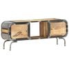 vidaXL TV Cabinet Natural wood with black frame Solid mango wood, iron