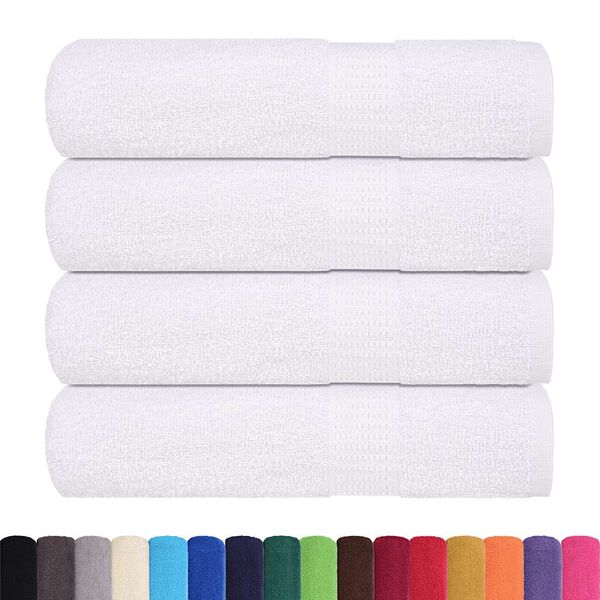 vidaXL Shower Towel Set of 4 White 100% Cotton 27.6 x 55.1 in