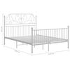 vidaXL Bed Frame White Powder-coated metal Full Durable Bed Frame