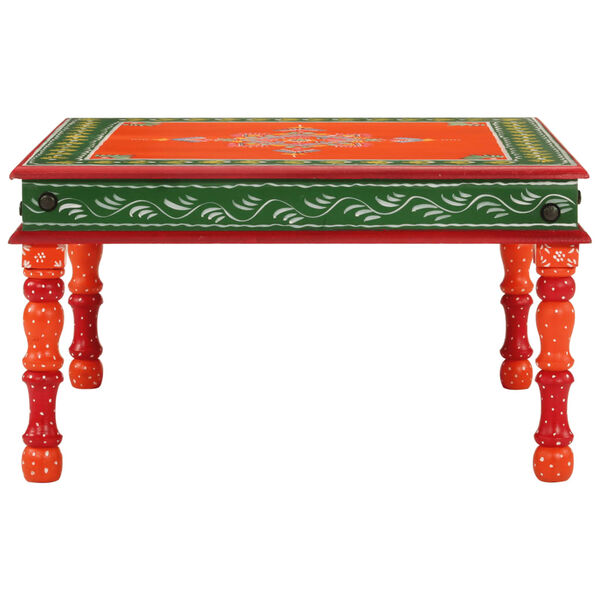 vidaXL Coffee Table Multicolor with orange base Solid mango wood Compact