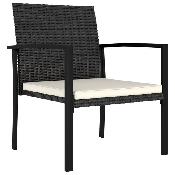 vidaXL Dining Chair Set of 2 Black and Cream