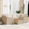 vidaXL Garden Sofa Set Beige PE rattan Medium Modular Garden Sofa Set