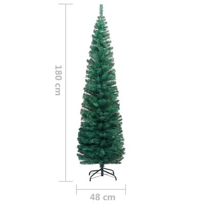 vidaXL Slim Artificial Christmas Tree with Stand Green 70.9" PVC