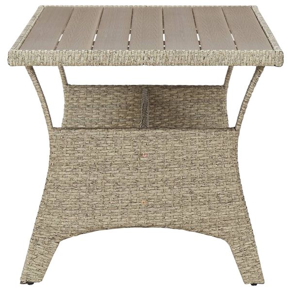 vidaXL Garden Table Gray PE (polyethylene) rattan Medium Lightweight