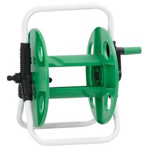 vidaXL Free Standing Green Hose Reel for 147.6 ' 1/2" Hose Steel