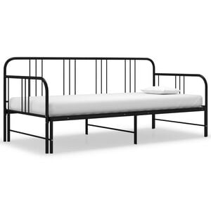 vidaXL Sofa Bed Frame Black Powder-coated metal 79 x 35.4 in mattress size