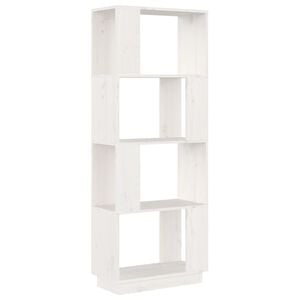 vidaXL Book Cabinet White Solid pine wood 20.1 x 9.8 x 52.0 in