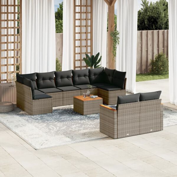 vidaXL Garden Sofa Set Grey
