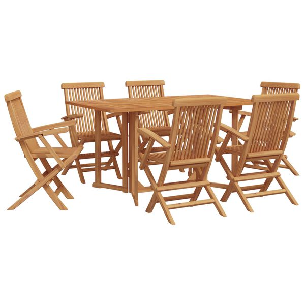 vidaXL Garden Dining Set 7 pcs Brown 59.1" x 35.4" x 29.5