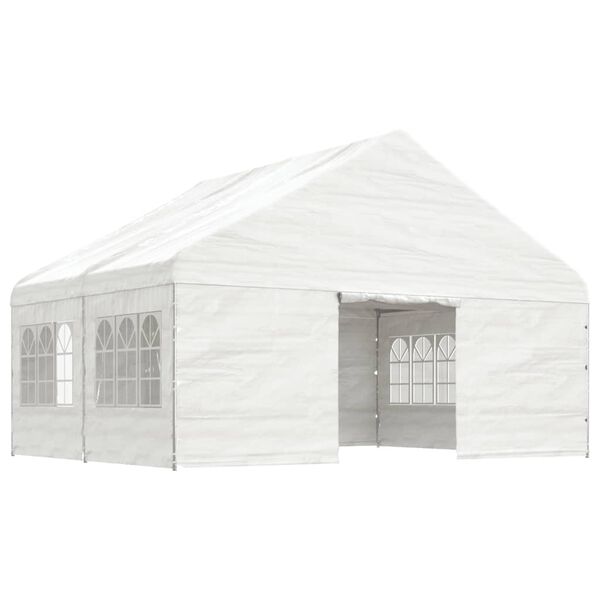 vidaXL Gazebo with Roof White 14.6'x19.3'x12.3' Polyethylene