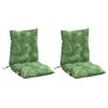 vidaXL Lowback Chair Cushion Set of 2 Green Oxford fabric