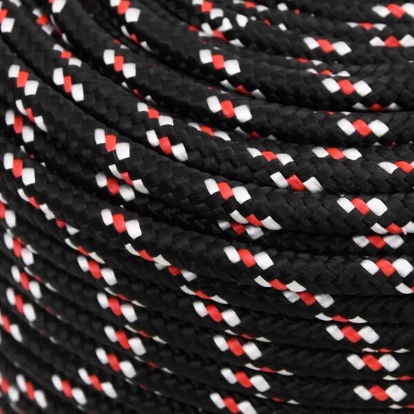 vidaXL Boat Rope Black 0.39 " 1640.4 ' Polypropylene