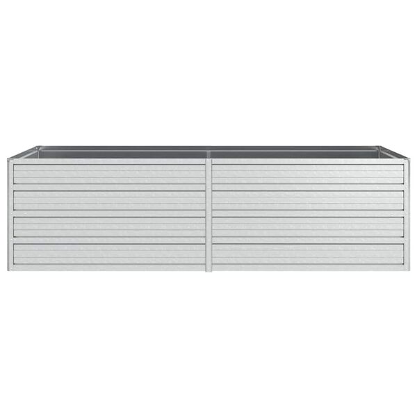 vidaXL Garden Raised Bed Silver Galvanized Steel Large Garden Raised Bed