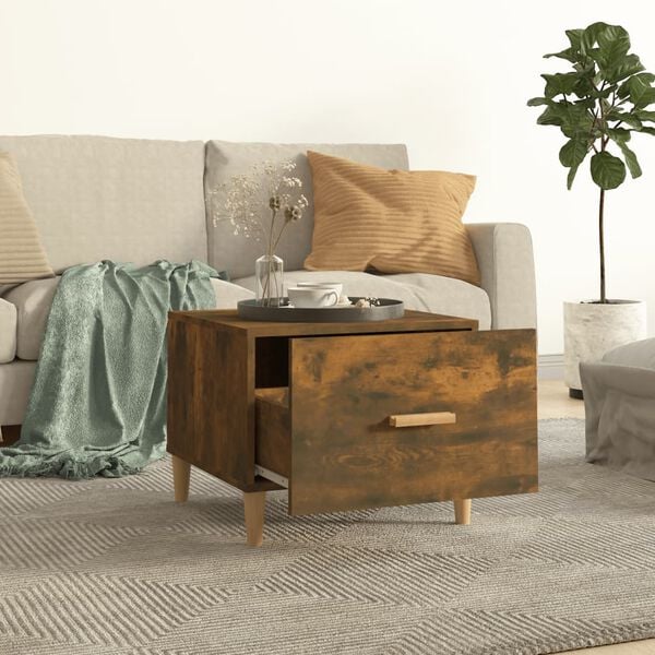 vidaXL Coffee Table Set of 2 Smoked Oak Engineered Wood