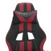 vidaXL Gaming Chair with Footrest Black and Wine Red Faux Leather