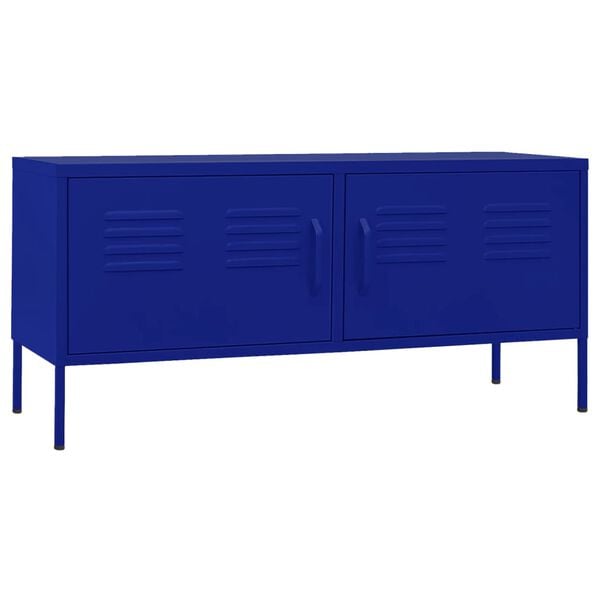 vidaXL TV Cabinet Navy Blue Steel 41.3 x 13.8 x 19.7 in TV Cabinet