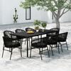 vidaXL Garden Dining Set Black
