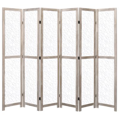 vidaXL 6-Panel Room Divider White 82.7"x65" Solid Wood