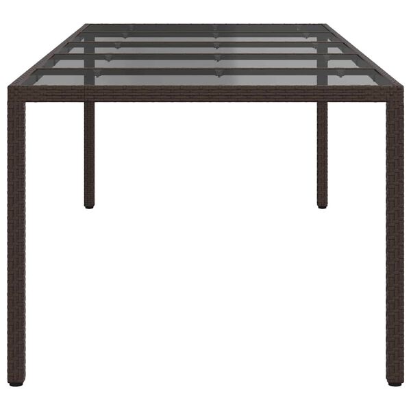 vidaXL Garden Dining Table Brown 98.4 x 39.4 x 29.5 in Poly rattan