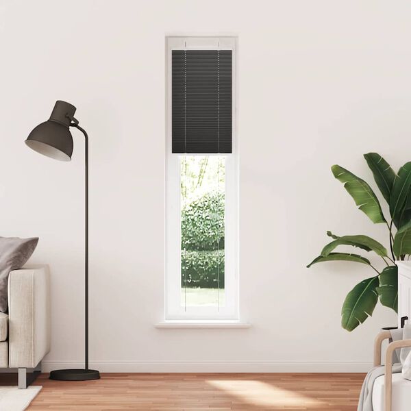 vidaXL Pleated Blind Black 100% Polyester 15.7 x 78.7 in