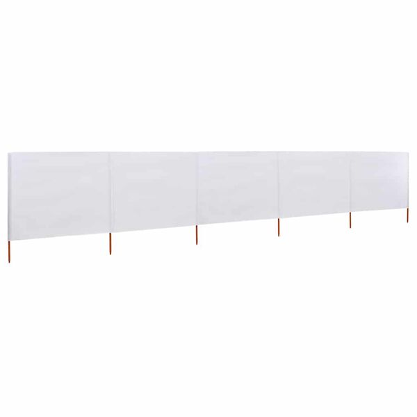 vidaXL Wind Screen Sand white Non-woven fabric, wood Large Collapsible