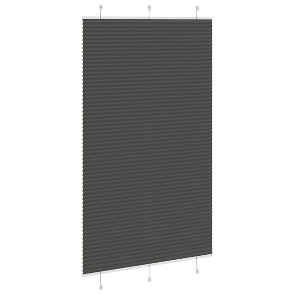vidaXL Pleated Blind Black 100% Polyester 47.2 x 78.7 in