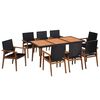 vidaXL Dining Set Black and Brown PE rattan Large Seats Many