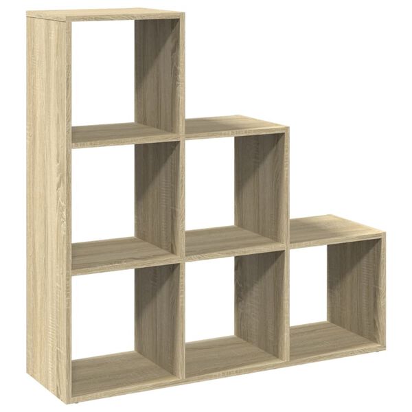 vidaXL Room Divider Bookcase Sonoma oak Engineered wood 3-Tier Bookcase