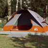 vidaXL Camping Tent Dome 4-Person Grey and Orange Waterproof