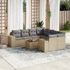 vidaXL Garden Sofa Set Beige Poly Rattan Large Modular