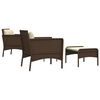 vidaXL Patio Lounge Set Brown Poly Rattan Medium Durable