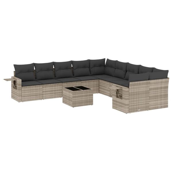 vidaXL Garden Sofa Set Light Grey, Dark Grey