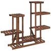 vidaXL Flower Stand Carbonised brown Carbonised solid fir wood Tall
