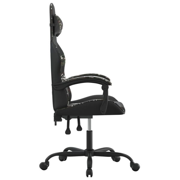 vidaXL Gaming Chair Black and Camouflage Faux leather, metal, plywood, foam