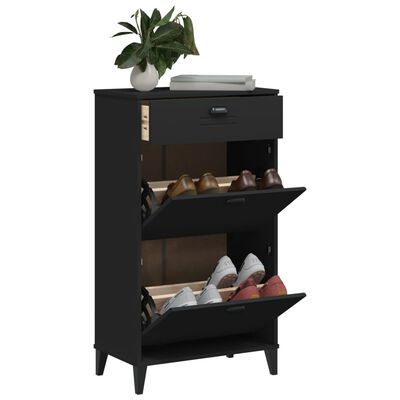 vidaXL Shoe Cabinet VIKEN Black Engineered Wood