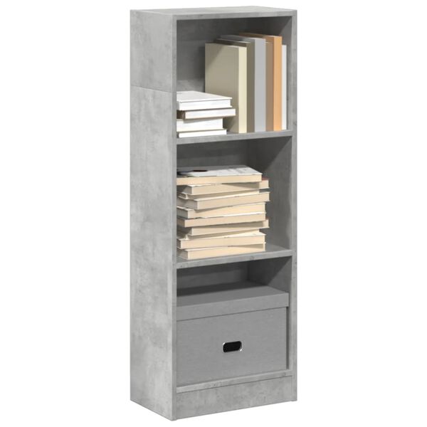 vidaXL Bookcase Concrete grey Engineered wood Medium Bookcase