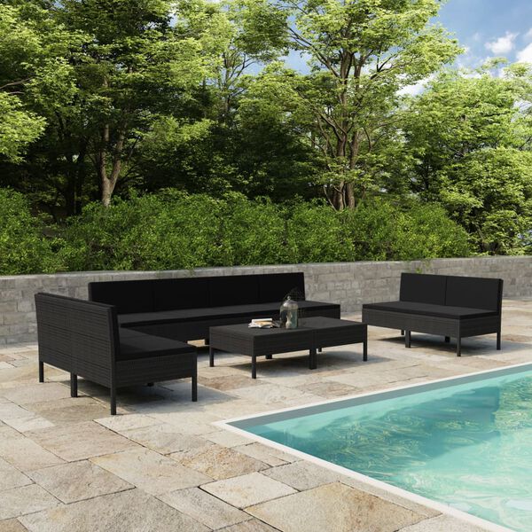 vidaXL Garden Furniture Set Black